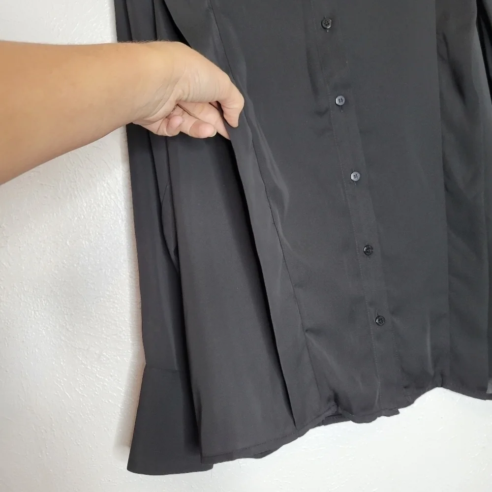 Laundry by Shelli Segal Sheer Black Button-up Shirt Women's Size Small New - Picture 7 of 15